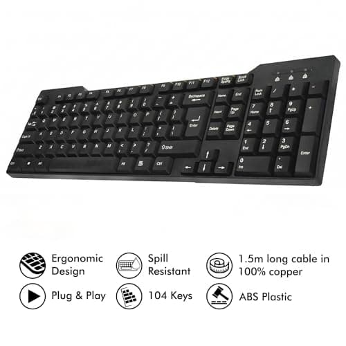 Keyboard Mouse Combo with OTG USB Hub for Mobile, Laptop & Tablet | Wired Full Size Keyboard with Optical Mouse | Plug & Play USB Keyboard Mouse Set for Android Mobile Gaming & Office Use 2