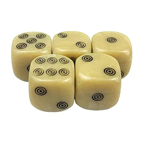 UJEAVETTE 5 PCS Round Corners Opaque Acrylic 16mm Six Dice Roleplaying RPG DND Game