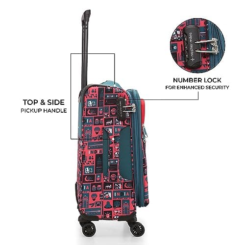 Nasher Miles India Expander Soft-Sided Polyester Cabin Luggage Teal 20 inch |55 Trolley Bag 3