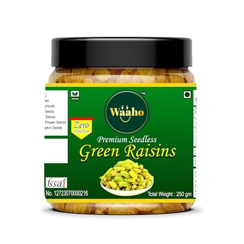 WAAHO Dry Fruits Combo Pack- Raisins, Almonds, Roasted Pista, Cashews | Nutritious Healthy Snacks Ideal for Gifting, Festive Hampers, Family and Friends Treats | Reusable Jar (250g Each-Pack of 4) 4