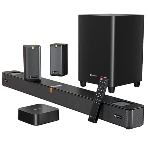 Portronics 600W Sound Slick X1 5.1.2 CH Dolby Atmos Soundbar Home Theatre with Wireless Satellite Speaker, Wired Subwoofer, Wide Comptability, HDMI ARC, Bluetooth & Optical Connectivity (Black)