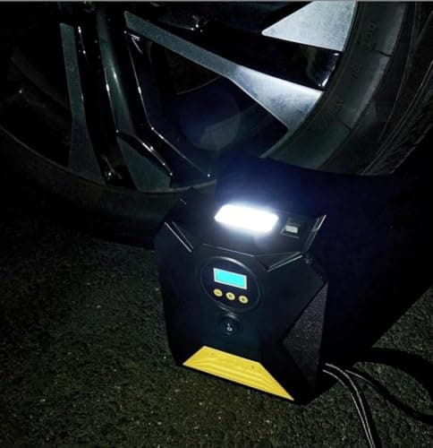 Niralasa Portable DC Digital Tyre Inflator 12V, 150 PSI with Digital Pressure Gauge & LED Light | Fast Inflation Air Compressor Pump for Car, Bike, and Sports Equipment | Compact metal 5