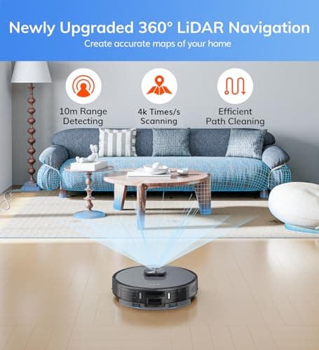 ILIFE A20 Pro Robot Vacuum Cleaner with Advanced LiDAR Navigation, Strong Suction, Customised Cleaning Up to 4500sft, 5200mAh, WiFi App, Alexa, GH, Ideal for Cats, Dogs Hair 2