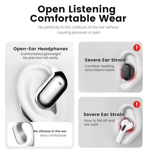 Wireless Open Ear Earbuds 70hrs Bluetooth 5.4 Ear buds Sport, Multi-functional Headphones 2025 New Intelligent Touch Screen Ultra Comfy Over Ear Earbuds with Earhooks, IPX5 Waterproof for Exercise 5
