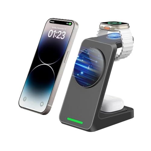 UNIGEN® Magtec 330 Wireless Charging 3 in 1 Magsafe Charger for Apple iPhone 17/16/16 Plus/16 Pro/16 Pro Max,15/15 Plus/15 Pro/15 Pro Max,14/13/12 Series, AirPods 3rd/2nd, Series 9/8/7/6/5/4/SE-Black