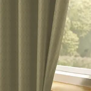 LINENWALAS 100% True Blackout Curtains 5 Feet Long - Set of 2 Panels, Herringbone Embossed Design Complete Light Block Thermal Insulated & Noise Reducing Room Darkening Curtains (Khaki)