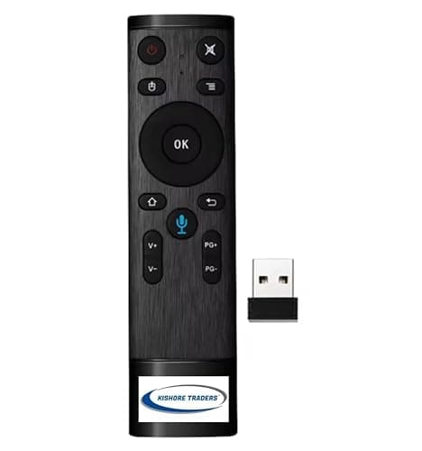 Kishore Traders Remote Control Compatible with Android Tv Box Mini Pc Internet Tv Box Smart Tv Projector HTPC Gyroscope Air Fly Mouse with 2.4 Ghz Wireless Connection, Voice Air Mouse Remote