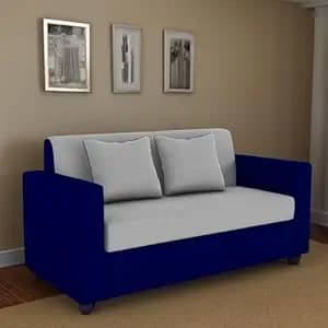 KENDALWOOD Furniture 2 Seater Sofa | Fabric 2 Seater Sofa Set | Sofa for Living Room & Home | Furniture for Office & Hotels | Fabric Color - Grey & Blue