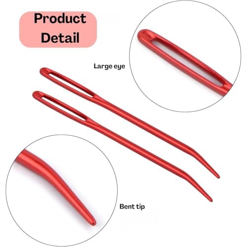 Flavizo 4-Piece Large Eye Darning Needles & Threader Set – Multi-Color Blunt Tapestry Yarn Needles with Storage Bottle for Crochet, Knitting Machine, I-Cord, Sewing & Repairs 3
