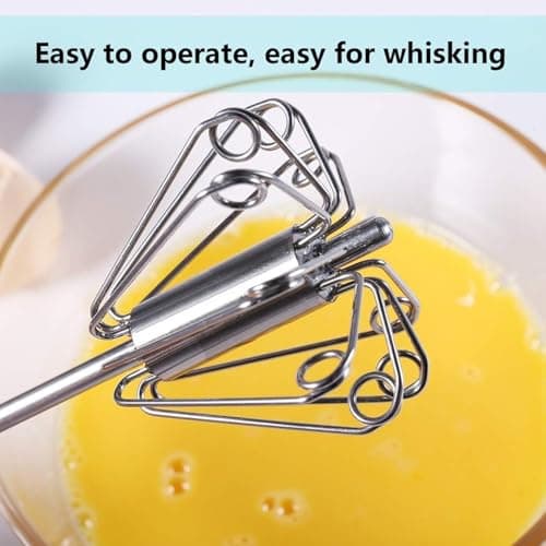 ugorka Big Stainless Steel Egg Whisk, Hand Push Rotary Whisk Blender (1 Pc / 35 Cm) 2