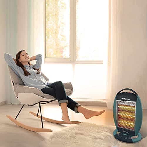 Crompton Insta Cozy 1200 Watt Halogen Room Heater with 3 Heat Settings(Grey Blue) 3