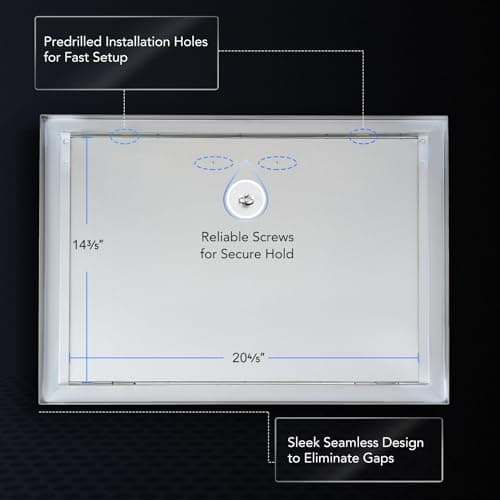 CO-Z Outdoor Kitchen Doors, Weatherproof 304 Stainless Steel Built in Single Access Doors for Outside Kitchen Commercial Grilling Grill BBQ Island Barbeque Station Storage Cabinet (17" x 24") 6