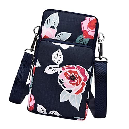 Meadawgs® Small Mobile Phone Bag Lightweight Adjustable Strap Women Ladies Travel Dark Blue Peony|Clothing, Shoes & Accessories | Womens Handbags & Bags| Womens Handbags & Bags|1 Phone Bag