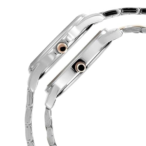 Titan Bandhan Quartz Analog with Day and Date Silver Dial Two Toned Silver and Rose Gold Stainless Steel Strap Watch for Couple - NT17742565KM01 3