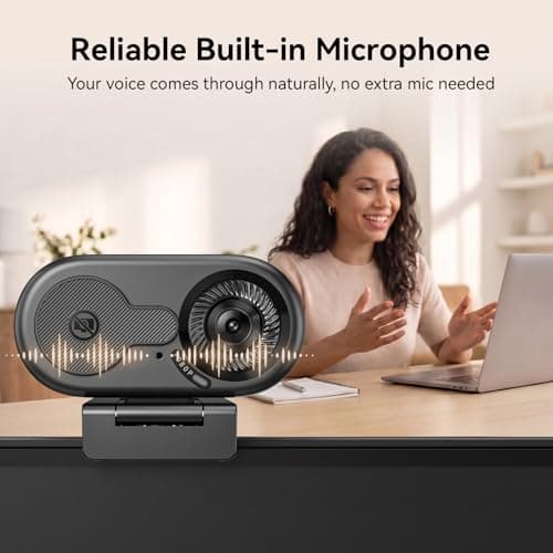 EMEET C100 1080P Webcam for PC, Fixed Focus, 66° FOV, Built-in Mic, Privacy Cover, Portable Metal Clip, Computer Camera for Home Office, Online Learning, Meetings, Streaming, Desktop, Laptop, PC USB-A 3