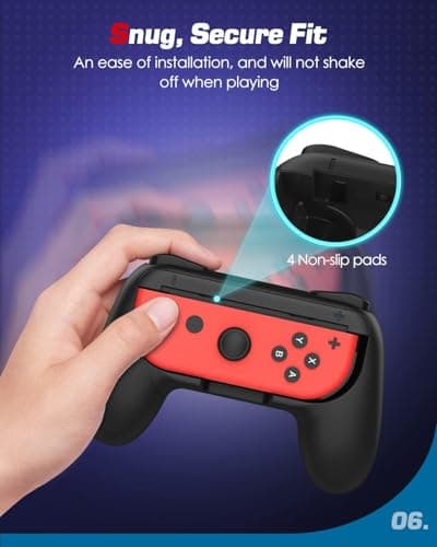 OIVO INDIA X DOBE Nintendo Switch More Comfortable Joy-Con Controller Grips For Nintendo Switch TWIN PACK of BLACK 5