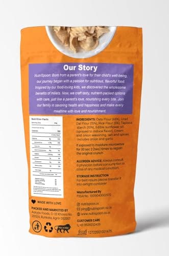 Nutrispoon Oats Chips Baked Supergrain Superfood Cream & Onion - Palm Oil Free | Flavored Chips | High Protein, Healthy, Gluten-Free | Crunchy Snacks-40 Gram 2