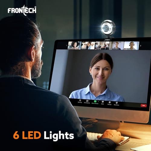 FRONTECH Digital Webcam with Built-in Mic & LED Lights, 30 FPS, Plug and Play USB Interface, Auto White Balance, for Video Calling, Live Streaming, Online Classes, Laptop/PC/TV (2251, Black) 4