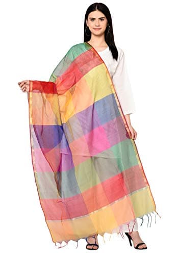 Weavers Villa Women's Cotton Silk Multicolor Dupatta (2 Meters) 3
