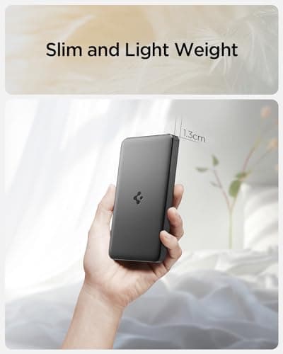 Spigen ArcPack 10000mAh Power Bank, PD3.0, Fast Charging, 22.5W Max Output, 2 Type-C Ports, 1 USB-A Port - (ABS+PC, Black) (Black, PA2301) 2