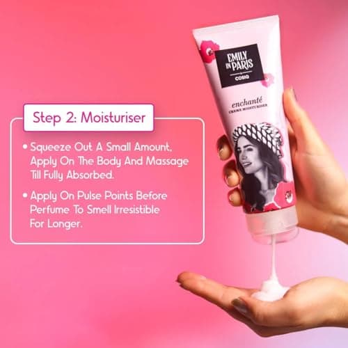 Cos-IQ Emily in Paris Luxury Bath & Body Care Set | Rakhi Special Gift | Body Mist, Shower Gel & Moisturizer | Floral Woody Musk | Perfect Gift for Sister, Girlfriend & Wife | Pack of 3 4