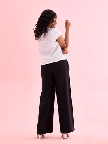 GO COLORS Women Black Mid Rise Viscose Basic Palazzo - 2XL 2