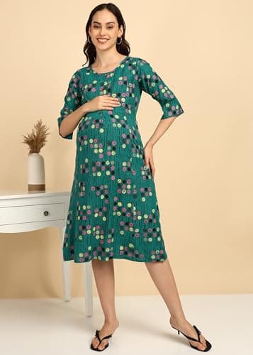SWAGG INDIA Women Maternity wear (Standard, Blue, M) 4