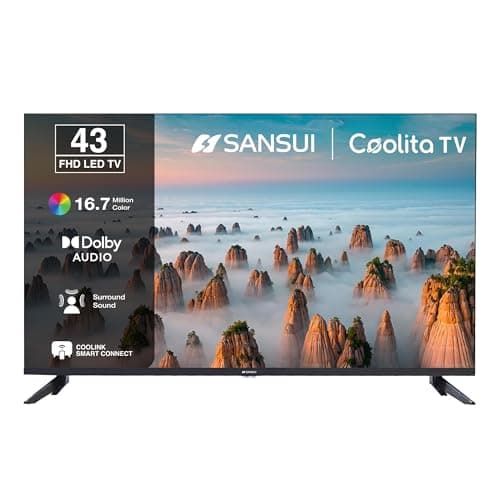 SANSUI 109cm (43) Full HD Collita Smart TV with IPS Panel, Dolby Audio, Surround Sound, 60Hz Refresh Rate, Coolink JSW43CSFHD (Black)