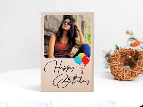 Incredible Gifts India Personalized Color Wooden Photo Frame for Birthday (6x4 Inches) | Custom Picture Frame Gift for Him, Her, Friends & Family | Unique Customized Wooden Keepsake for Home & Office 