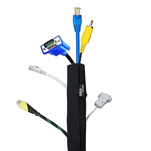 Gizga Essentials Cable Organiser, Cord Management System for PC, TV, Home Theater, Speaker & Cables, Reusable Cable Organizer for Desk, WFH Accessories, Flexible Neoprene Wrap Cable Manager, 38cm*2