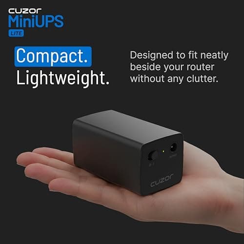 Cuzor Mini UPS Lite 12V Router UPS up to 2A | Up to 4 Hours Backup | WiFi UPS Power Backup for Internet Fiber Modem | 2x2600 mAh | Backup ups for WiFi Router 3
