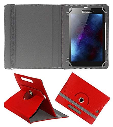 Hello Zone 360� Rotating 7� Inch Flip Case Cover Book Cover for Iball Slide Skye 03 -Red
