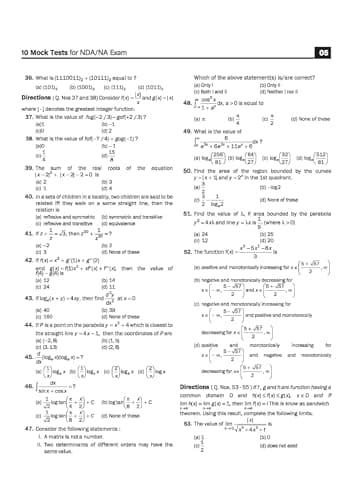 Arihant UPSC NDA/NA 2026 – 10 Mock Tests | Complete Practice Book for Mathematics, General Ability Test (GAT) | Latest Pattern, Detailed Solutions, Trend Analysis (2025–2022) & OMR Sheets 5