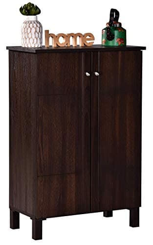 DeckUp Alvo 2-Door Engineered Wood Shoe Rack (Walnut, Matte Finish)