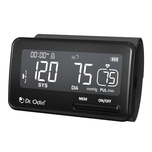 Dr. Odin OBP-105 Digital Blood Pressure Monitor Pulse Point 360° Low Battery detection, 22–42 cm Large Cuff, Accurate One-Touch Operation, Memory & Irregular-Pulse Alert, Type-C Cable (Black)