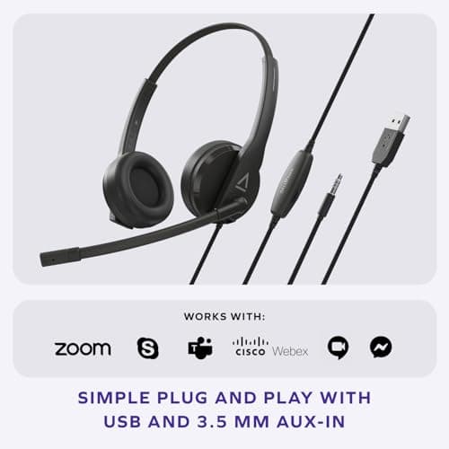Creative HS-230 USB & 3.5 mm On-Ear Headset with Noise-Cancelling Mic, Inline Mic Mute/Volume Control, Plug-and-Play for Video Calls 4