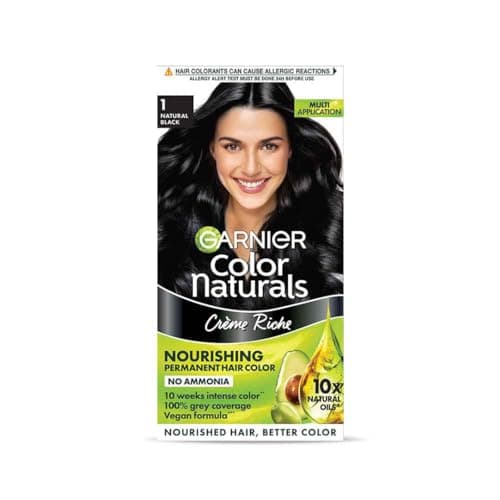 Garnier Color Naturals Crème hair color, Shade 1 Natural Black, 70ml + 60g