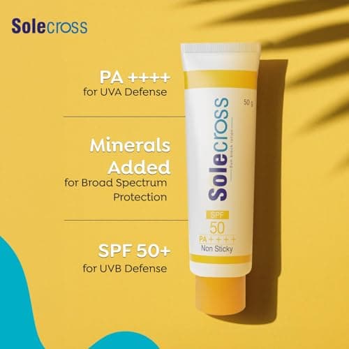 KDIT Sole-Cross Sun Block Lotion, SPF 50, PA++++, Non Sticky, Broad Spectrum UVA and UVB Protection, 50g 3