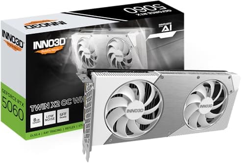 INNO3D NVIDIA GEFORCE RTX 5060 Twin X2 OC 8GB GDDR7 128 Bit PCI Express Gen 5 Graphics Card White - N50602-08D7X-195070W