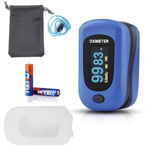 OTICA WEWELL Fingertip Pulse Oximeter – SpO2 & Heart Rate Monitor with OLED Display, Silicone Protective Case, Lanyard & 2 AAA Batteries Included – Accurate Readings for Home, Sports & Travel 5
