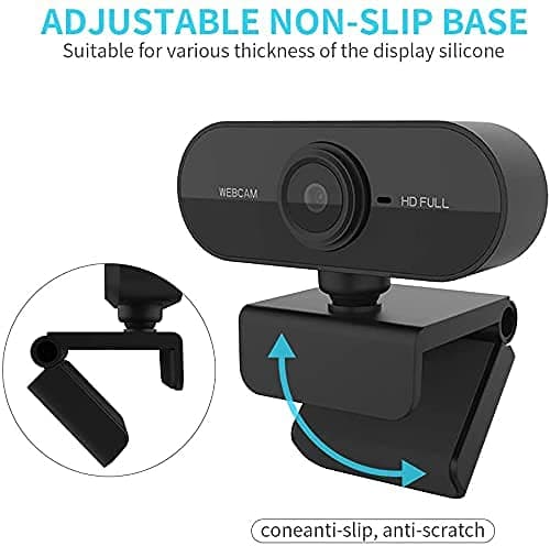FNX Full HD 1080P Plug and Play, 360° Flexible Rotatable Clip Webcam with Microphone Streaming for Video Calling and Recording USB PC 2