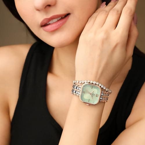 Carlton London Mint Green Dial Women’s Watch with Bracelet Set – Elegant Rose Gold Strap, Stylish Quartz Timepiece, Water Resistant Ladies Accessory | Gift Box for Anniversary & Birthday | Luxury squa 2