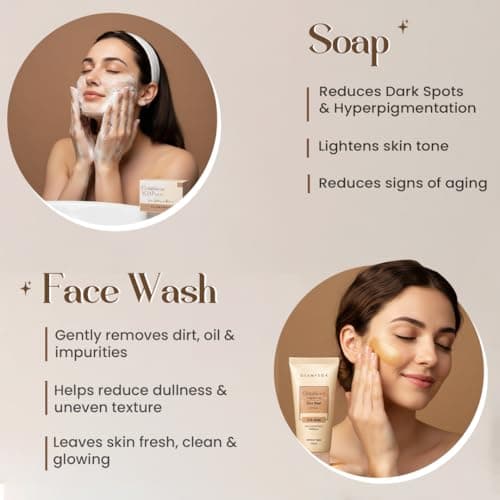 Glamveda Glutathione 8-Step Skin Brightening Skincare Routine Kit for Radiant, Even-Toned Skin | Face Wash, Peel-Off Mask, Serum, Face Cream, Sunscreen, Under Eye Cream, Bath Soap & Body Lotion 2