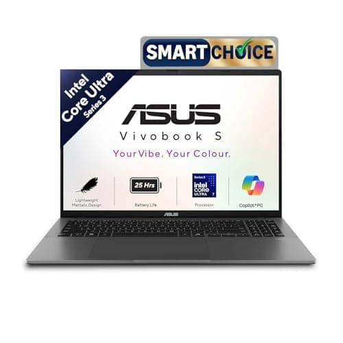 ASUS Vivobook S16 (2026), Smartchoice,Intel Core Ultra 7 355 (Series 3),16GB RAM, 1TB SSD, OLED, 16"(40 cm),Win 11, M365 Basic(1 Year), Office 2024, Matte Gray,1.7 Kg, S3607AA-SH089WS, Copilot+ PC