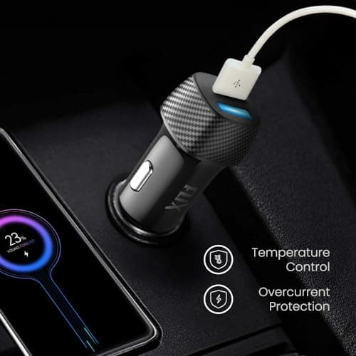 FLiX (Beetel) 2.4A Fast Charging Car Charger, Dual USB Type A connectors, Compatible with All Smartphones, Dashcams, Power Banks & Many More, Supports All Cars 12V Output (24D - Black) 4