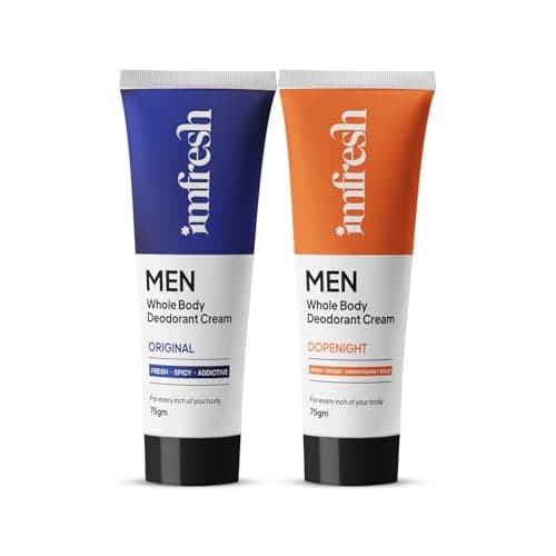 imfresh Men Dopenight 75gm & Original 75gm | Deodorant Cream For Whole body & Underarms Area | Long Lasting Odour Control | Whole Body Odour Protection | Helps in brightening underarms | Alcohol-Free 