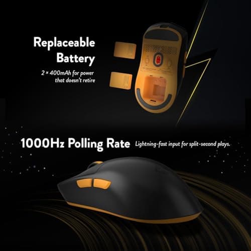 Cosmic Byte Aether Tri-Mode Wireless Gaming Mouse | 2.4GHz + Bluetooth + Wired | Pixart PAW3311 Sensor | 12000 DPI | 1000Hz Polling | 55g | 100M TTC Optical Switches | Replaceable Battery (Black) 3