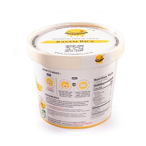 Instabites Ready to Eat Rasam Rice Cup 65g, No Added Preservatives and Ready to Eat in Minutes - Pack of 1 3