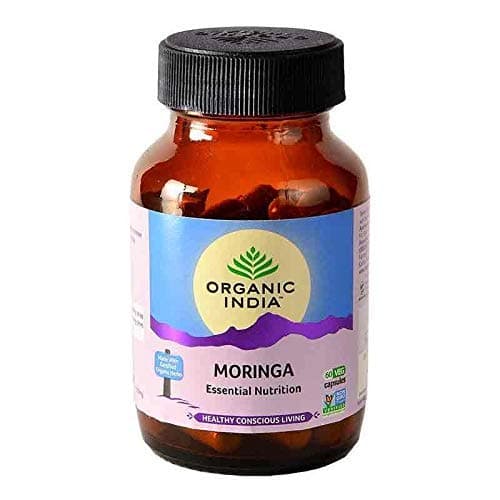 A TATA Product - Organic India Moringa Capsules - 60 Veg Caps (Pack of 2), Essential Nutrition Superfood, Helps Naturally Boost Energy Level, Improves Stamina, Rich In Vitamins & Minerals