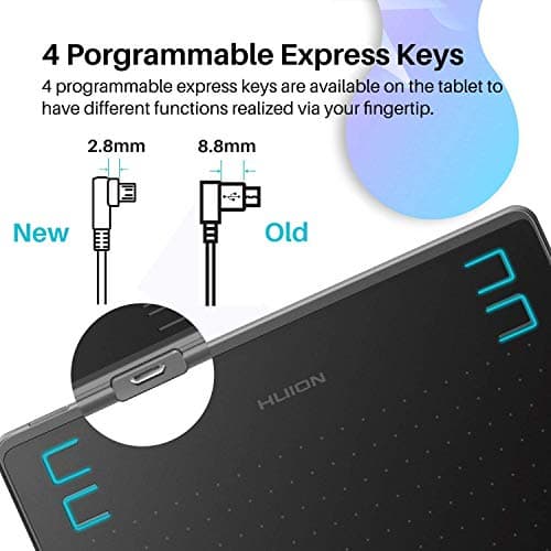 HUION HS64 Graphics Drawing Tablet, 6.3 x 4 inch Battery-Free Pen Tablet with Tilt Function, 8192 Pressure Sensitive for Digital Art, Painting & Design, Compatible with Windows, Mac, Android & Linux 4